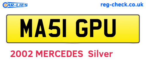 MA51GPU are the vehicle registration plates.