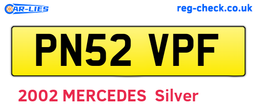 PN52VPF are the vehicle registration plates.