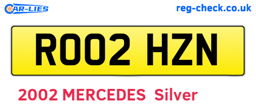 RO02HZN are the vehicle registration plates.