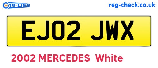 EJ02JWX are the vehicle registration plates.