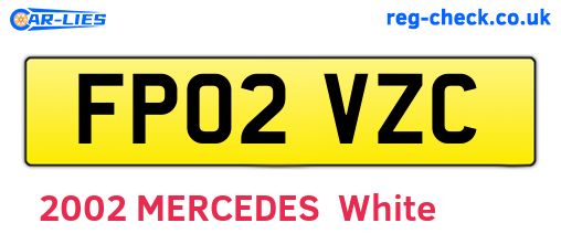 FP02VZC are the vehicle registration plates.