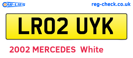 LR02UYK are the vehicle registration plates.