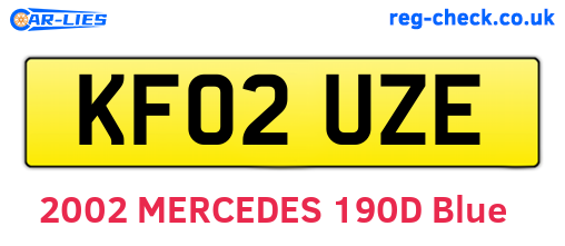 KF02UZE are the vehicle registration plates.
