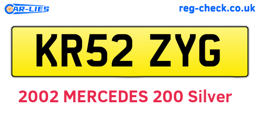 KR52ZYG are the vehicle registration plates.