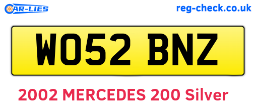 WO52BNZ are the vehicle registration plates.