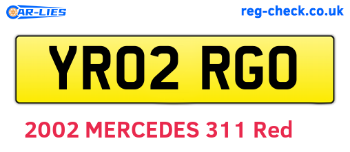 YR02RGO are the vehicle registration plates.