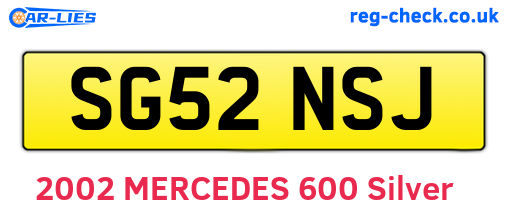 SG52NSJ are the vehicle registration plates.
