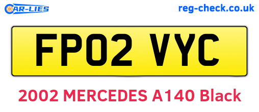 FP02VYC are the vehicle registration plates.