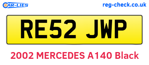 RE52JWP are the vehicle registration plates.