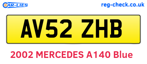 AV52ZHB are the vehicle registration plates.
