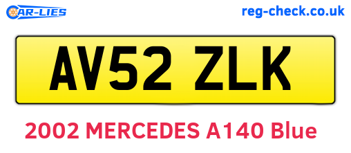 AV52ZLK are the vehicle registration plates.