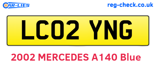 LC02YNG are the vehicle registration plates.