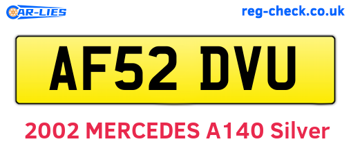 AF52DVU are the vehicle registration plates.