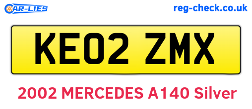 KE02ZMX are the vehicle registration plates.
