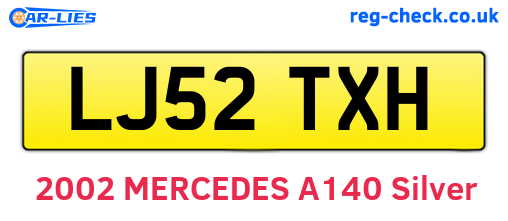 LJ52TXH are the vehicle registration plates.