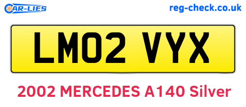 LM02VYX are the vehicle registration plates.