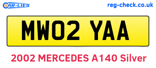 MW02YAA are the vehicle registration plates.