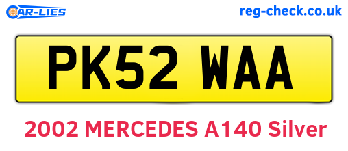 PK52WAA are the vehicle registration plates.