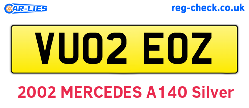 VU02EOZ are the vehicle registration plates.
