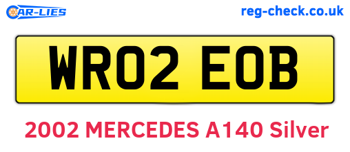 WR02EOB are the vehicle registration plates.