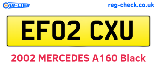 EF02CXU are the vehicle registration plates.
