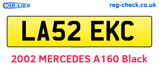 LA52EKC are the vehicle registration plates.