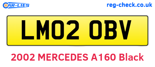 LM02OBV are the vehicle registration plates.