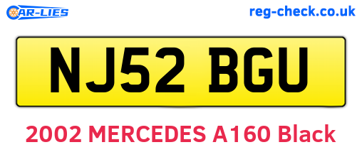 NJ52BGU are the vehicle registration plates.