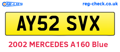AY52SVX are the vehicle registration plates.