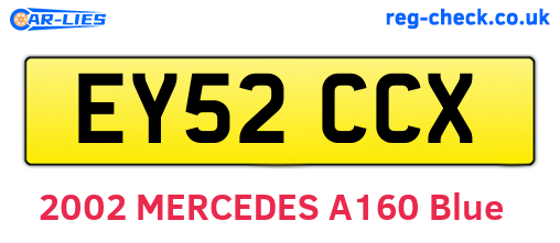 EY52CCX are the vehicle registration plates.