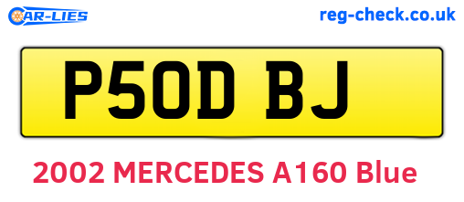 P50DBJ are the vehicle registration plates.