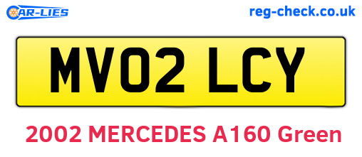 MV02LCY are the vehicle registration plates.