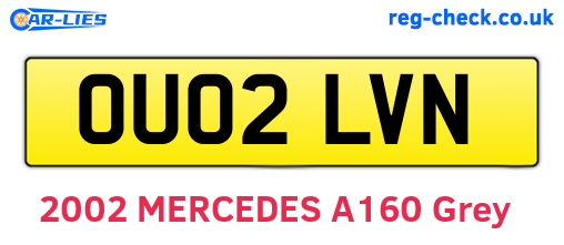 OU02LVN are the vehicle registration plates.
