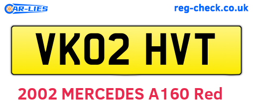 VK02HVT are the vehicle registration plates.