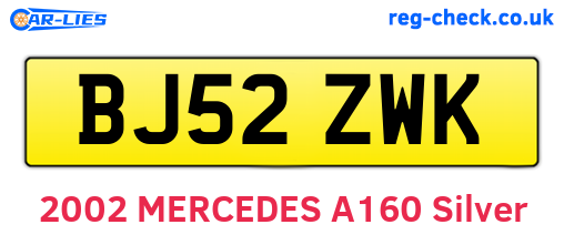 BJ52ZWK are the vehicle registration plates.