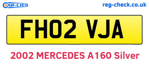 FH02VJA are the vehicle registration plates.