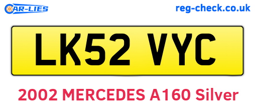 LK52VYC are the vehicle registration plates.