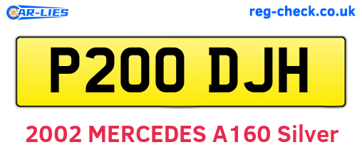 P200DJH are the vehicle registration plates.