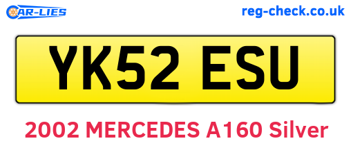 YK52ESU are the vehicle registration plates.
