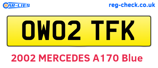 OW02TFK are the vehicle registration plates.
