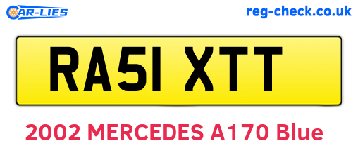 RA51XTT are the vehicle registration plates.