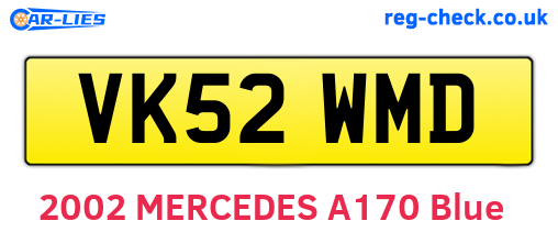 VK52WMD are the vehicle registration plates.