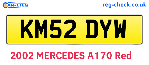 KM52DYW are the vehicle registration plates.