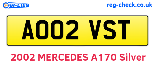 AO02VST are the vehicle registration plates.