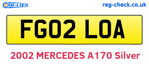 FG02LOA are the vehicle registration plates.