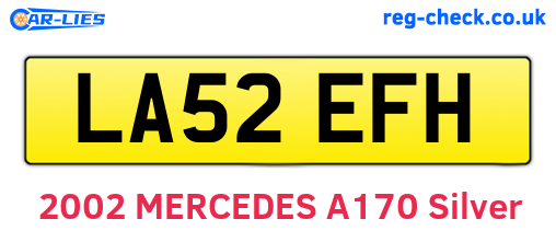 LA52EFH are the vehicle registration plates.
