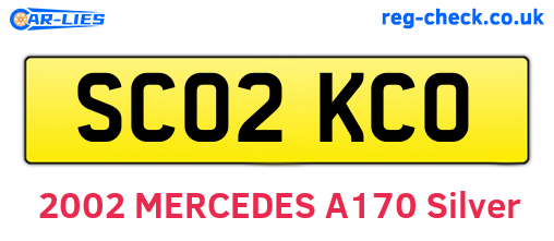 SC02KCO are the vehicle registration plates.