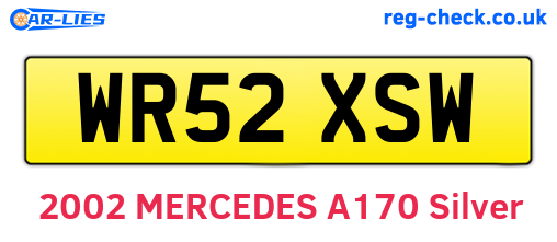WR52XSW are the vehicle registration plates.