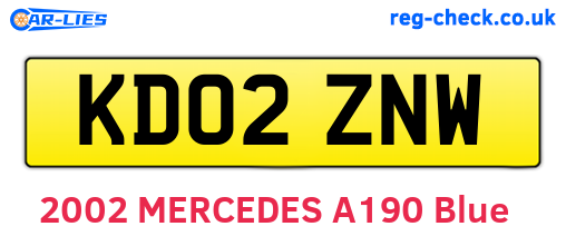 KD02ZNW are the vehicle registration plates.