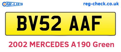 BV52AAF are the vehicle registration plates.